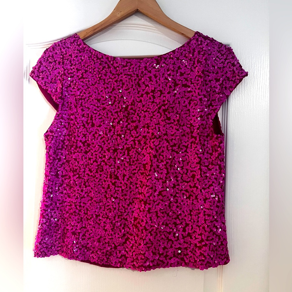 Hot pink sequin top